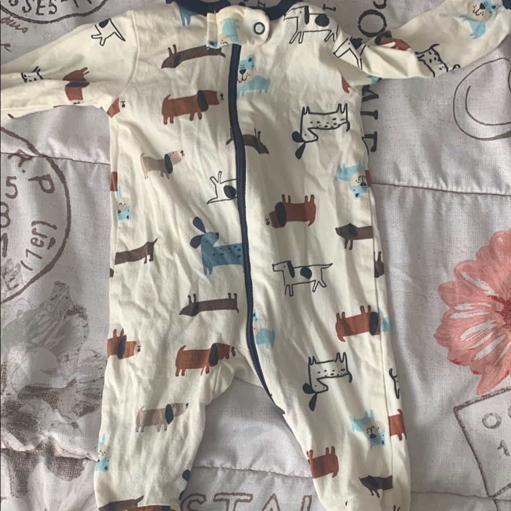 Adorable Dog Print Kids One Piece